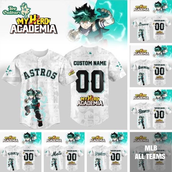 MLB All Teams My Hero Academia Custom Name and Number Baseball Jersey