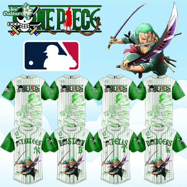 MLB All Teams x One Piece Roronoa Zoro Anime Baseball Jersey