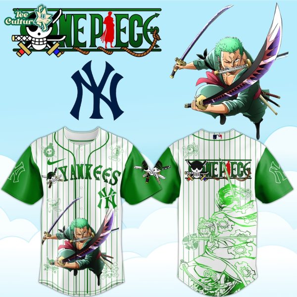 MLB All Teams x One Piece Roronoa Zoro Anime Baseball Jersey by Teesculture.com