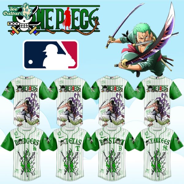 MLB All Teams x One Piece Roronoa Zoro Anime Baseball Jersey Ver2