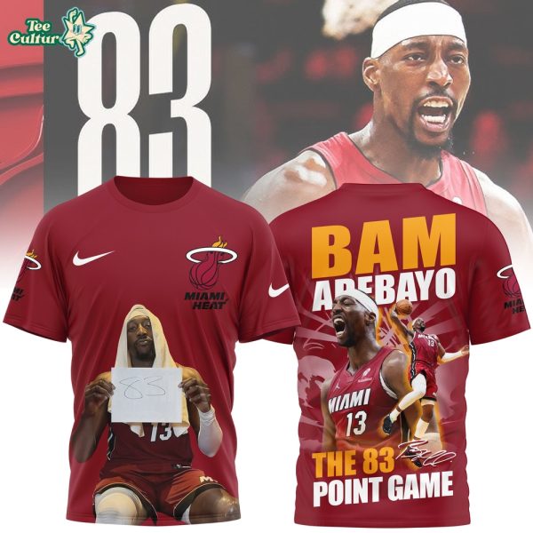 Miami Heat Bam Adebayo 83 Point Game Historic Basketball T-Shirt