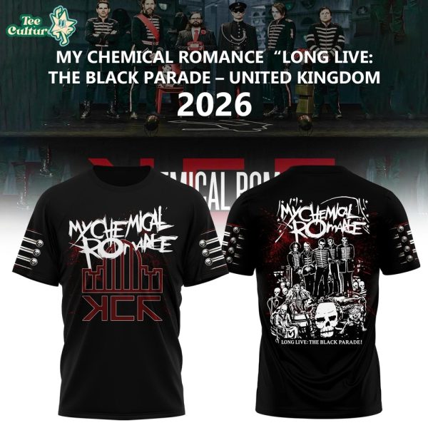 My Chemical Romance Long Live The Black Parade UK 2026 Tour Shirt Ver2