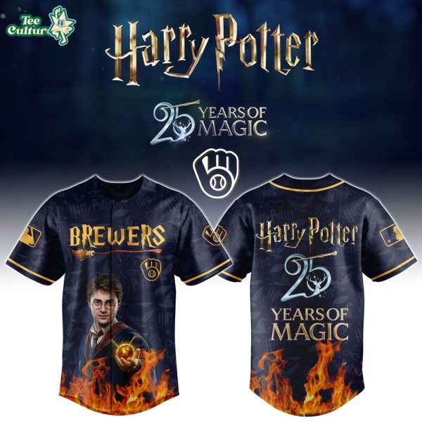 NEWEST Milwaukee Brewers x Harry Potter 25 Years of Magic Baseball Jersey