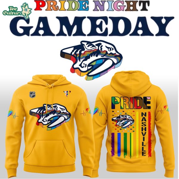 Nashville Predators Pride Night Gameday 2026 Celebratinon Hoodie Yellow