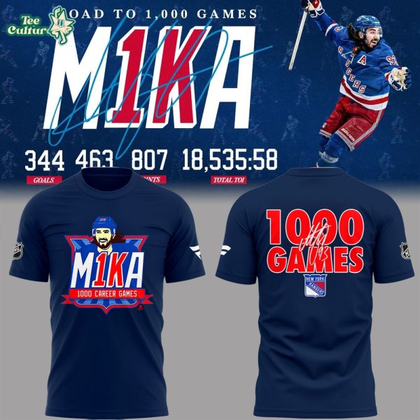 New York Rangers Mika Zibanejad 1,000 Career NHL Games Graphic Shirt Version 2