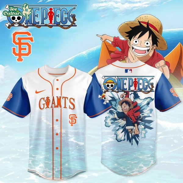 One Piece Anime x MLB Limited Baseball Jersey Collection – Monkey D. Luffy Edition