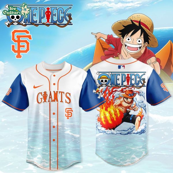 One Piece Anime x MLB Limited Baseball Jersey Collection – Portgas D. Ace Edition
