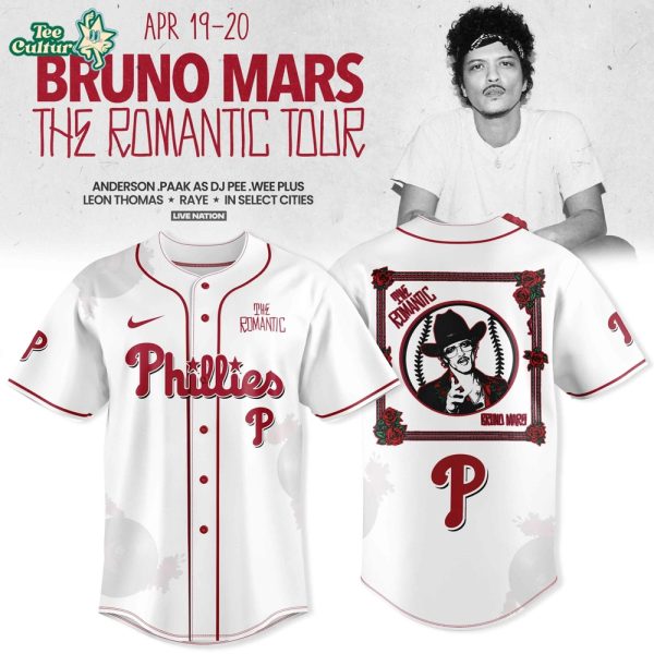 Philadelphia Phillies x Bruno Mars – The Romantic Tour 2026 Jersey Collection