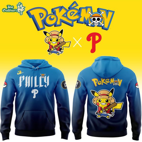 Philadelphia Phillies x One Piece x Pokemon 2026 Anime Night Hoodie 2026