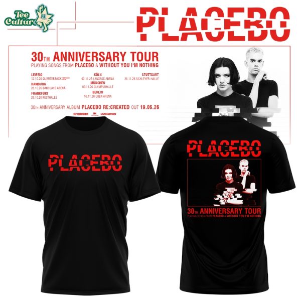 Placebo 30th Anniversary Tour Black Graphic T-Shirt