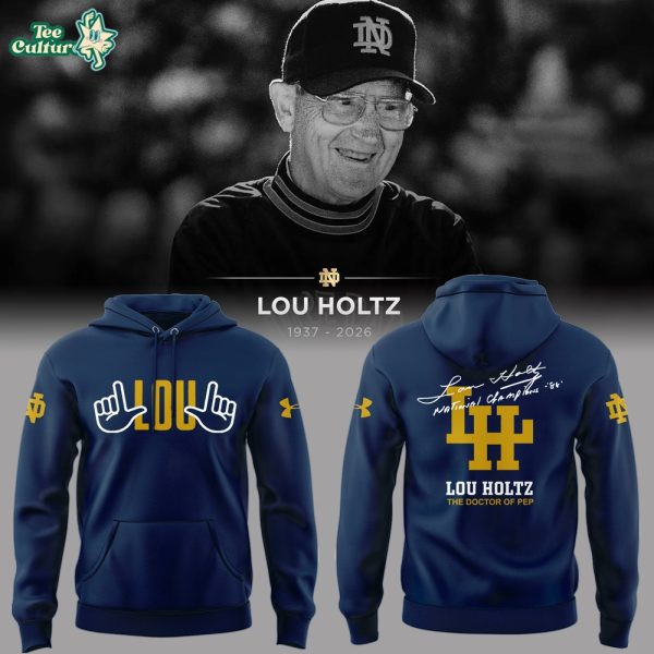 R.I.P Lou Holtz Thank You For The Memories Limited Edition Hoodie Navi