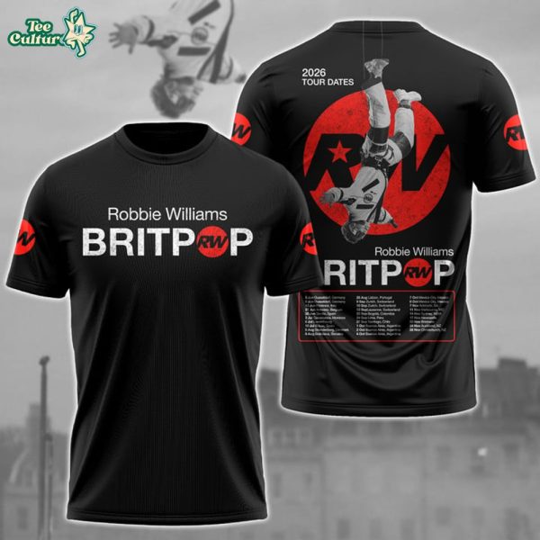 Robbie Williams Tour 2026 Premium 3D Effect Graphic T-Shirt