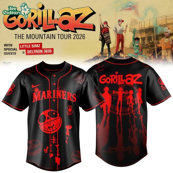 Seattle Mariners x Gorillaz The Mountain Tour 2026 North America Baseball Jersey