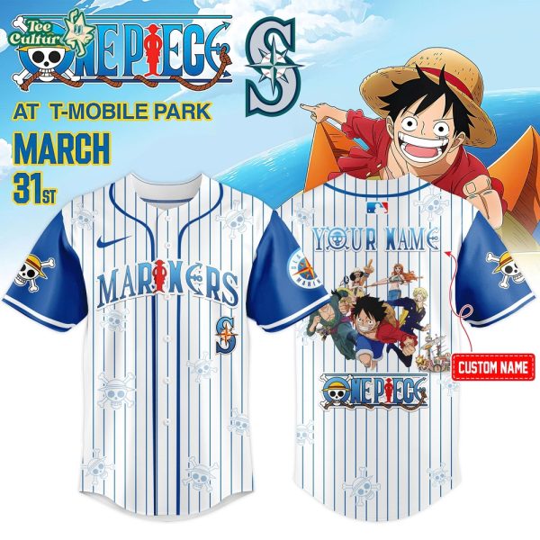 Seattle Mariners x One Piece Night 2026 Anime Baseball Jersey Version 2