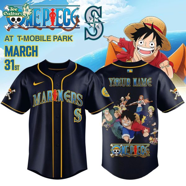 Seattle Mariners x One Piece Night 2026 Limited Edition Navy Baseball Jersey