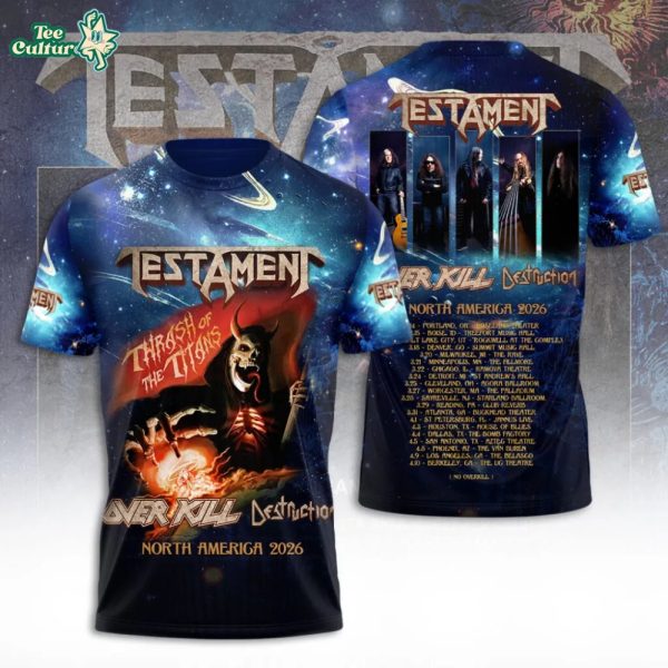 Testament "Thrash of the Titans" North America 2026 tour shirt