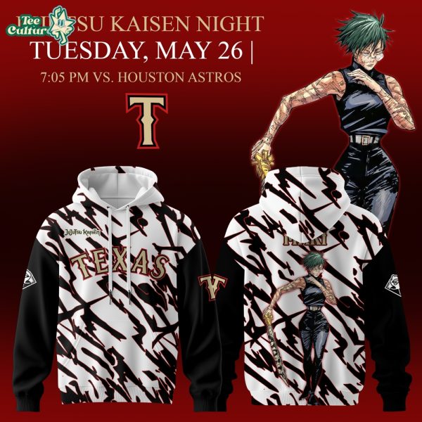 Texas Rangers x Jujutsu Kaisen 2026 Hoodie – Maki Zenin