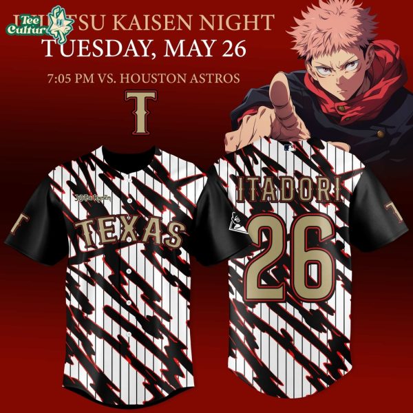 Texas Rangers x Jujutsu Kaisen Night 2026 Jersey – Itadori Number Edition