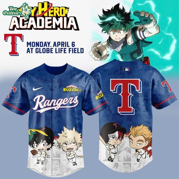 Texas Rangers x My Hero Academia Night 2026 Special Edition Baseball Jersey