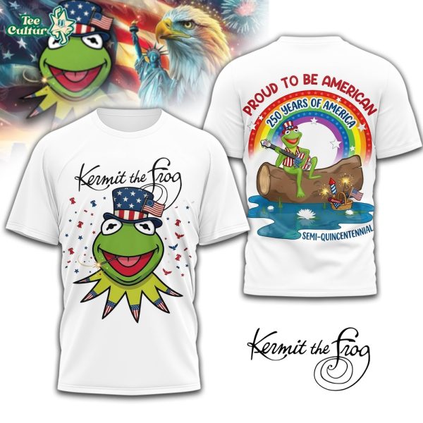 The Muppets Kermit The Frog 250 Years of America 2026 White Graphic T-Shirt