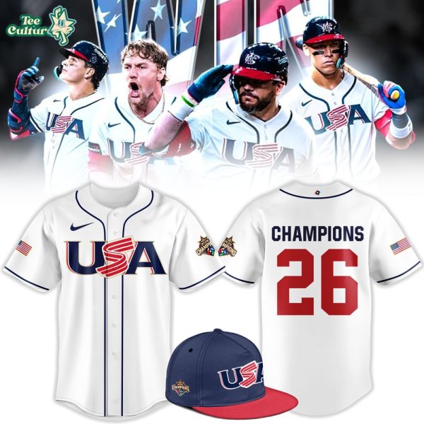 USA Baseball 2026 WBC Champions Custom Name Number Jersey by Teesculture.com