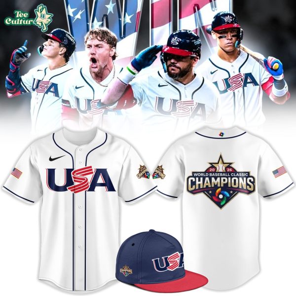 USA Baseball 2026 World Baseball Classic Champions Jersey by Teesculture.com