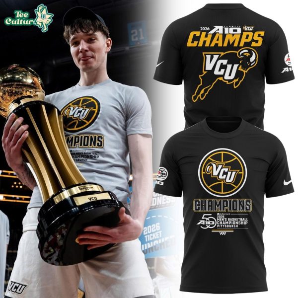 VCU Rams Men's Basketball 2026 Atlantic-10 Champions T-Shirt – Black Edition V2