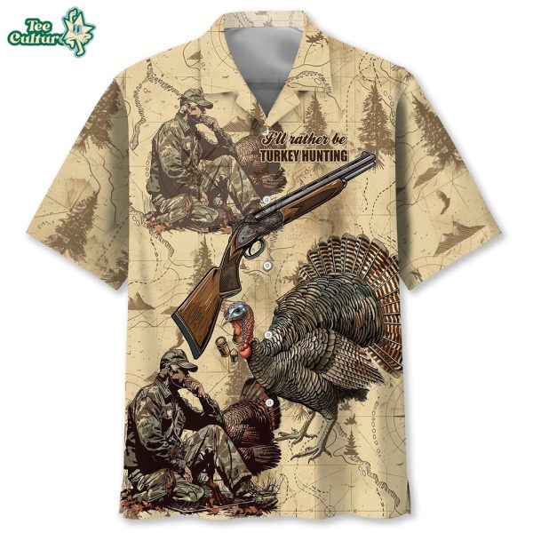 Vintage Turkey Hunting Graphic Hawaiian Shirt