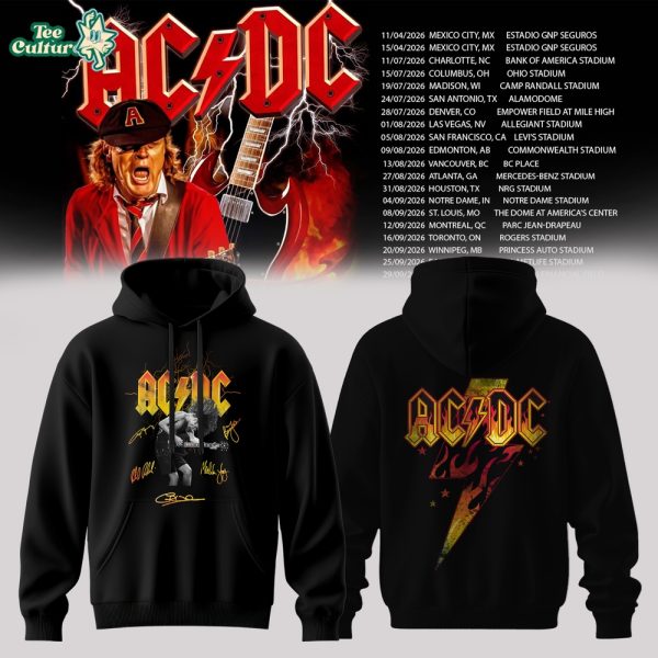 AC/DC Tour 2026 Black  Hoodie Limited Edition