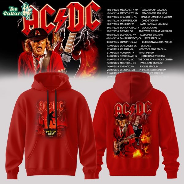 AC/DC Tour 2026 Red Hoodie Limited Edition