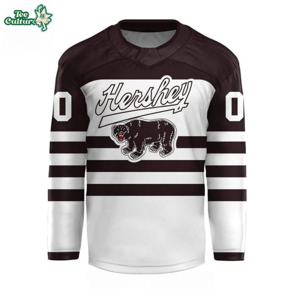 AHL Hershey Bears Personalized Throwback 1938-2026 Design V-shaped Hockey Jersey