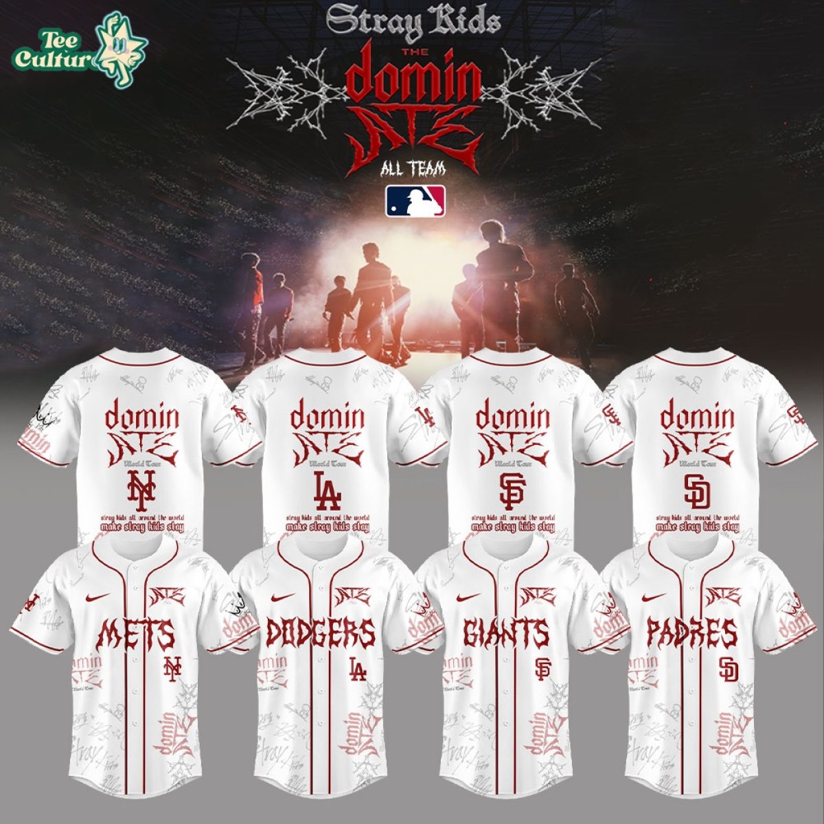 All Team MLB x Stray Kids Dominate World Tour 2026 White Limited