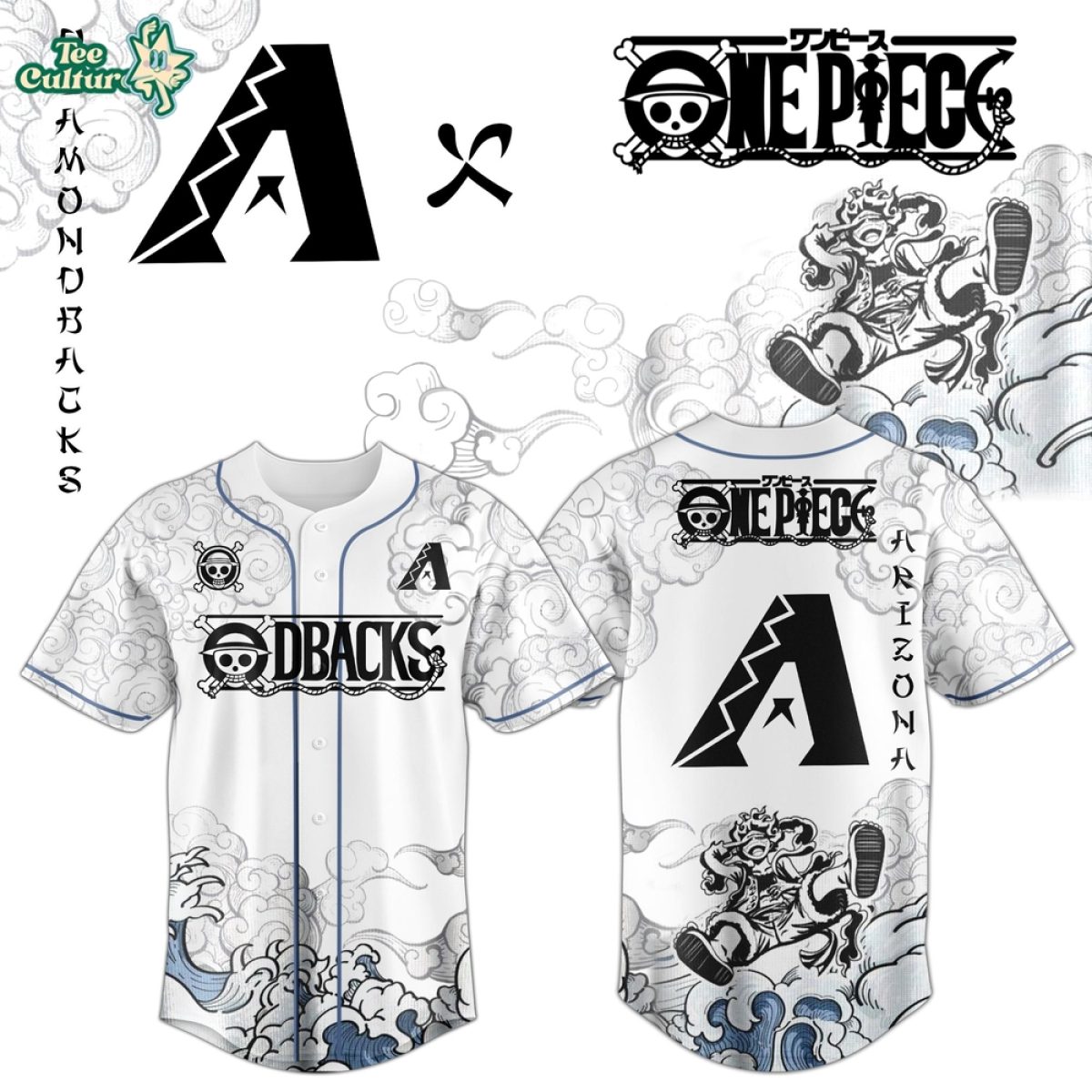 Arizona Diamondbacks x One Piece Jersey 2026 Luffy Gear 5