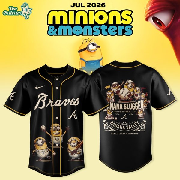 Atlanta Braves x Minions & Monsters 2026 Vintage 1920s Style Baseball Jersey Limited Edition