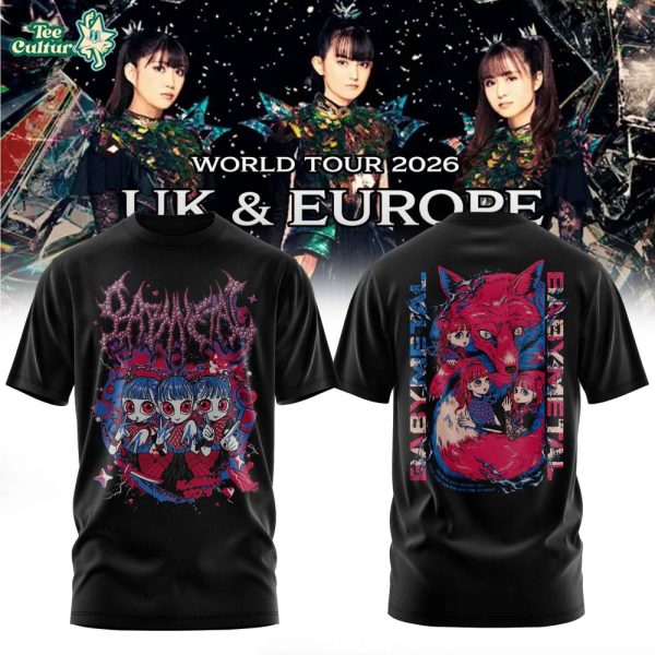 BABYMETAL 2026 UK & Europe Tour Graphic Merchandise T-Shirt