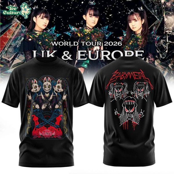 BABYMETAL 2026 UK & Europe Tour Printed Merch T-Shirt Version 2