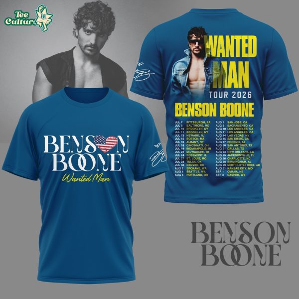 Benson Boone Wanted Man Tour 2026 Shirt