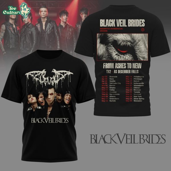 Black Veil Brides North America 2026 Tour North American Schedule Shirt