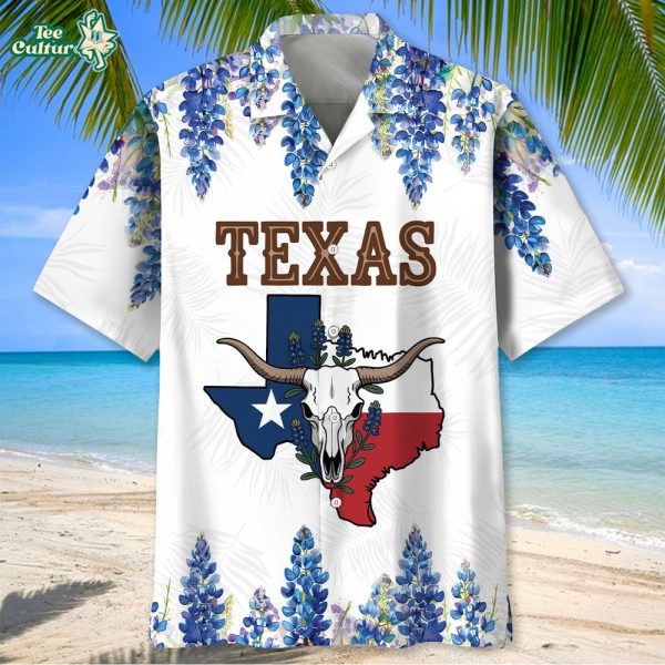 Blue Bluebonnet Floral Texas Hawaiian Shirt 2026 by Teesculture.com
