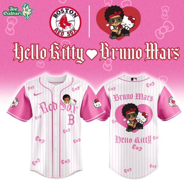 Boston Red Sox x Bruno Mars x Hello Kitty 2026 Limited Edition Pink Jersey Jogger Cap Set