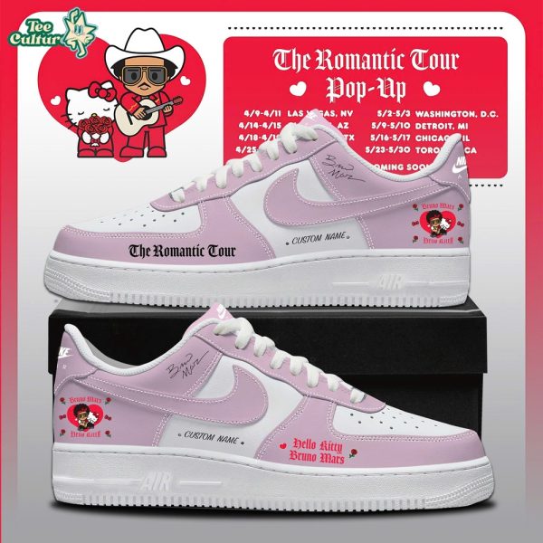 Bruno Mars x Hello Kitty The Romantic Tour Limited Edition Pink Air Force 1 Sneakers
