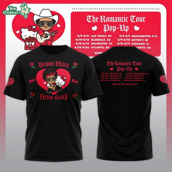 Bruno Mars x Hello Kitty The Romantic Tour Shirt