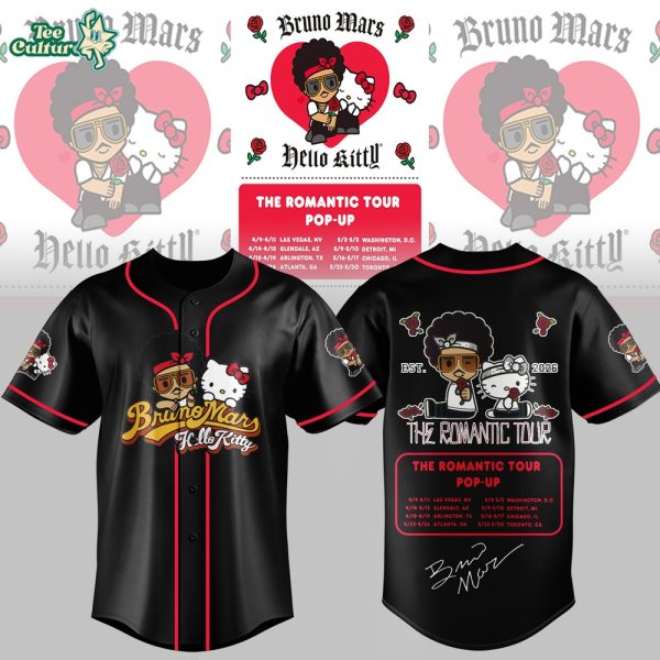 Bruno Mars x Hello Kitty The Romantic Tour Special Jersey by Teesculture.com