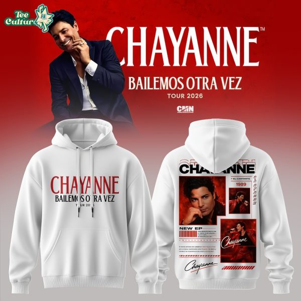 Chayanne Bailemos Otra Vez Tour 2026 White Hoodie V2
