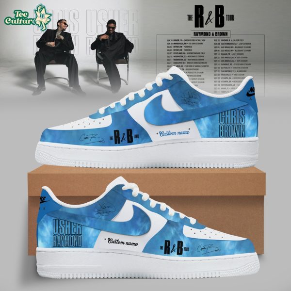 Chris Brown and Usher - The R&B Tour 2026 Custom Blue AF1 Sneaker