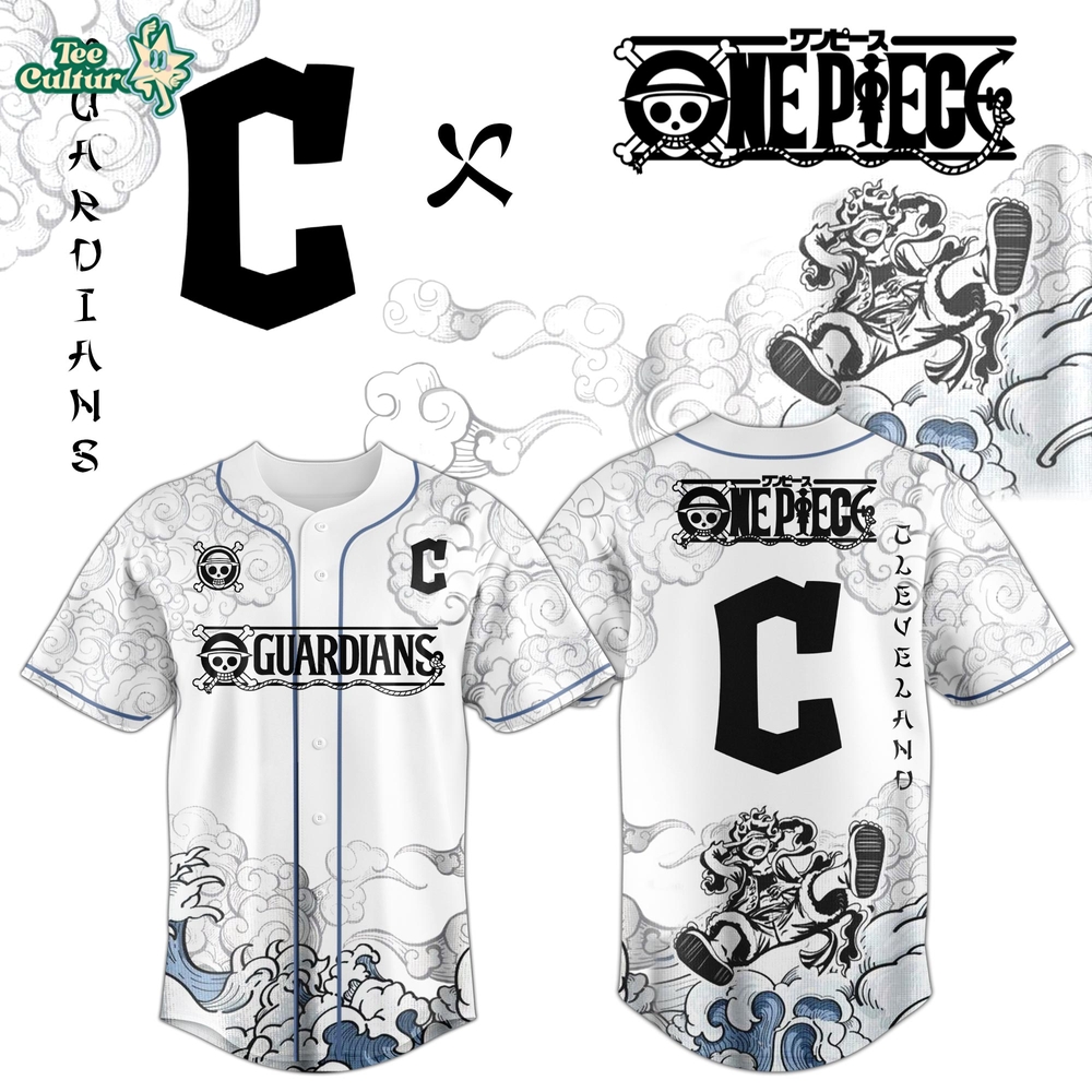 Cleveland Guardians x One Piece Jersey 2026 Luffy Gear 5 Cleveland Guardians x One Piece Jersey 2026 Luffy Gear 5