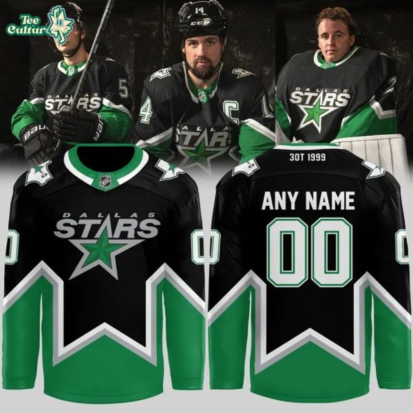 Dallas Stars Home Replica Jersey '99 - Kelly Green - Custom Name And Number