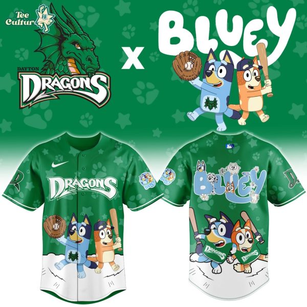 Dayton Dragons x Bluey Night Limited Jersey by Teesculture.com