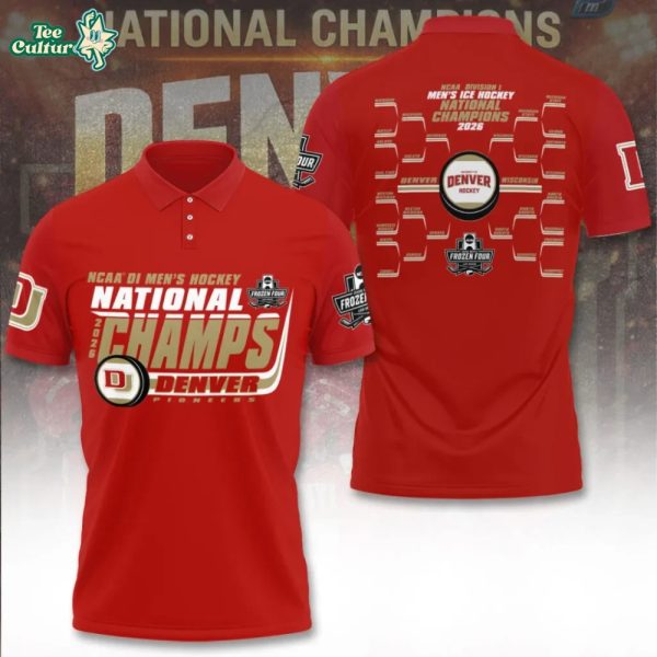 Denver Pioneers 2026 NCAA Frozen Four Men’s Ice Hockey National Champions Bracket Polo