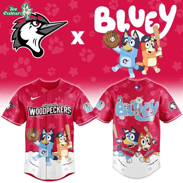 Fayetteville Woodpeckers Bluey Night Game Limited Jersey by Teesculture.com